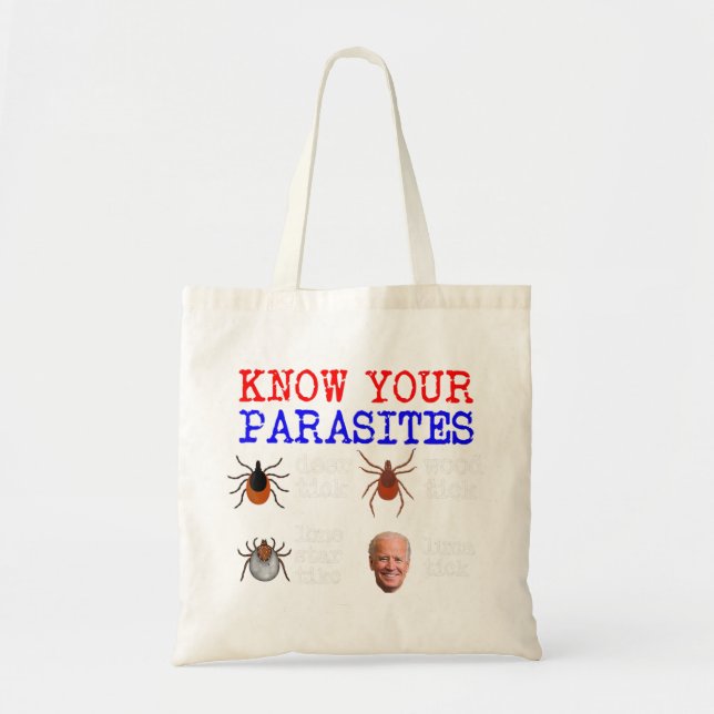 Bolso De Tela Conoce tus parásitos Lunatick Anti Joe Biden.png (Frente)