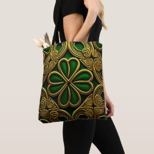 BOLSO DE TELA CONOCIMIENTOS CELTICOS VERDES Y ORÍGENES IRLANDESE