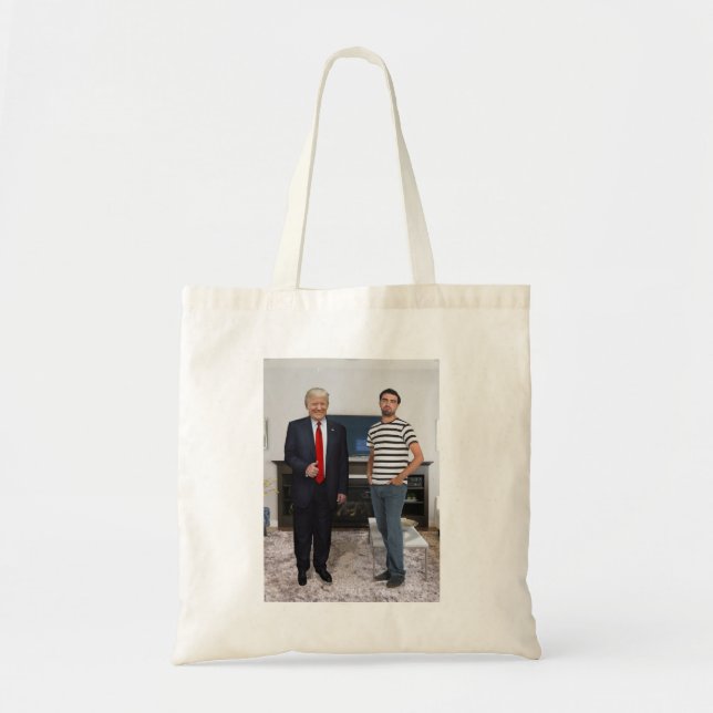Bolso De Tela Conoció al presidente Donald Trump | Añadir la fot (Frente)