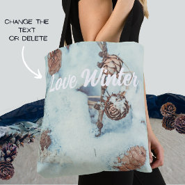 Bolso De Tela Conos de arca sobre la fresca nieve azul