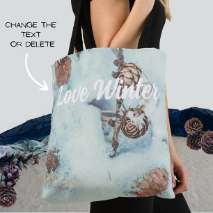 Bolso De Tela Conos de arca sobre la fresca nieve azul