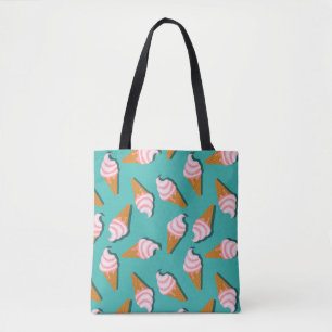 Bolso De Tela Conos de waffle patrón de helado y yogur congelado