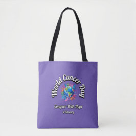 Bolso De Tela Conquistar Con Esperanza. Día Mundial del Cáncer.