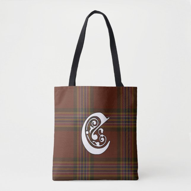Bolso De Tela Conroy Clan Tartan Monograma (Anverso)