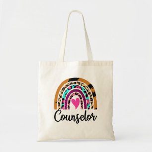 Bolso De Tela Consejero escolar de Rainbow Leopard Funny
