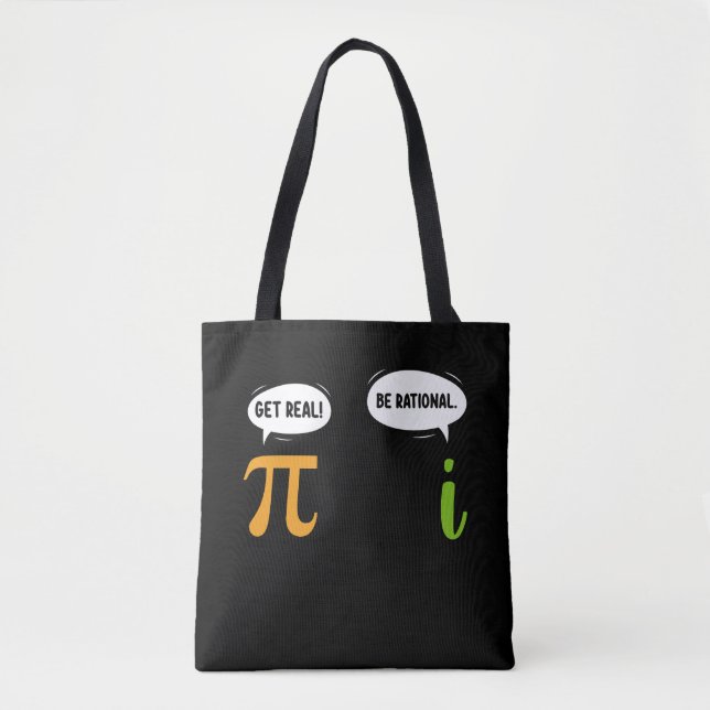 Bolso De Tela Consigue Lo Real Sé Racional Divertida Matemática  (Anverso)