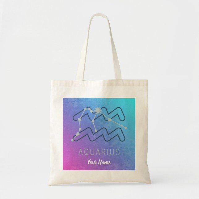 Bolso De Tela Constelación de la estrella del Zodiaco Aquarius (Frente)