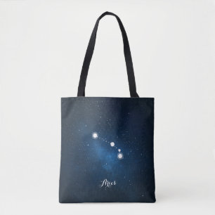 Bolso De Tela Constelación de Rótulo azul Aries Zodiac