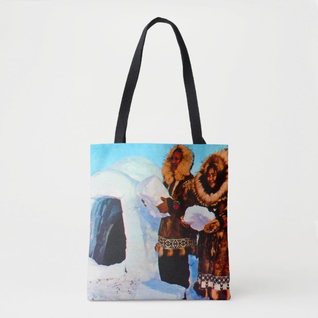 Bolso De Tela Constructores de igloo de Alaska en EEUU (Anverso)