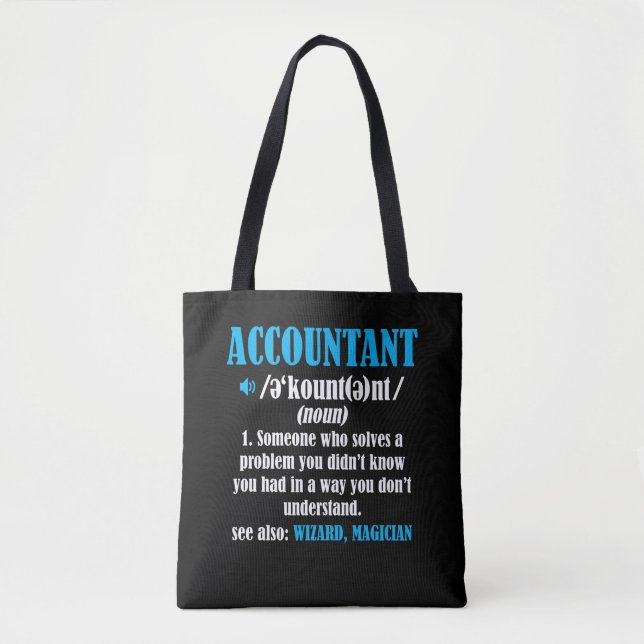 Bolso De Tela Contabilidad divertida de la definición de la idea (Anverso)