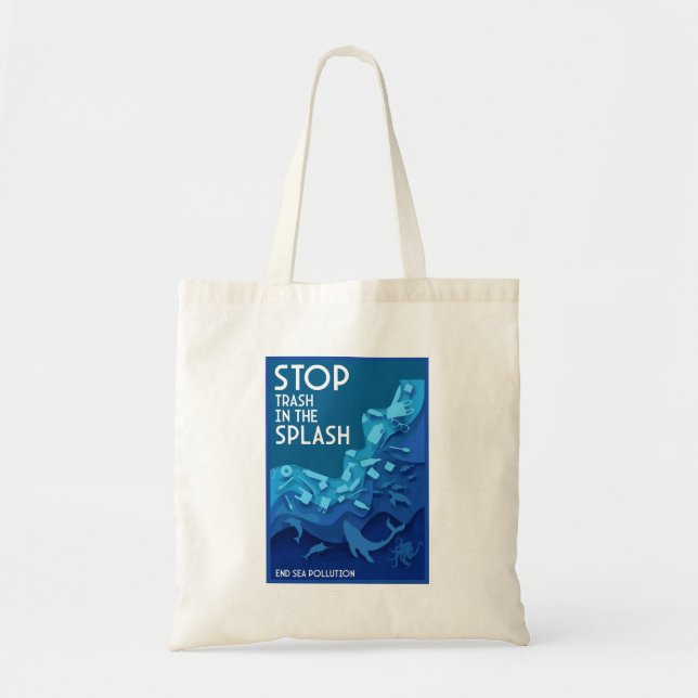 Bolso De Tela Contaminación del mar final (Frente)