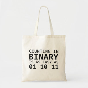 Bolso De Tela Contando en binario