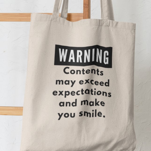 Bolso De Tela Contenido divertido de advertencia superior a las  (Shop now and let the smiles begin!)