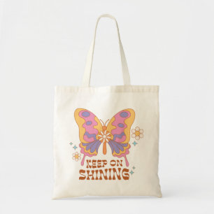 Bolso De Tela Continúe Brillando Mariposa