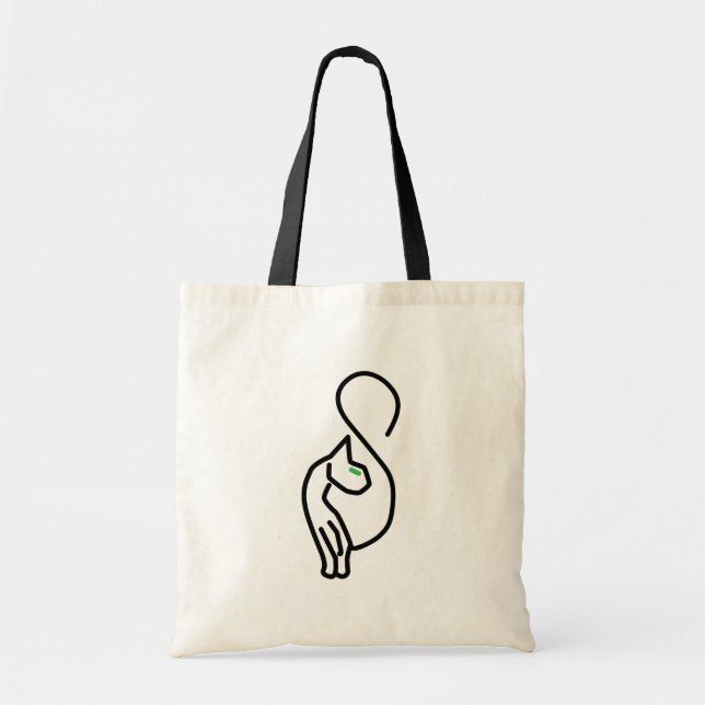 Bolso De Tela Contorno de gatos gitanos y elegantes (Frente)
