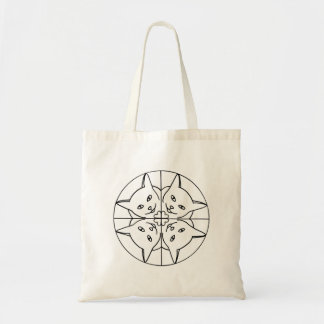 Bolso De Tela Contorno de los gatos del corazón Mandala Kaleidos