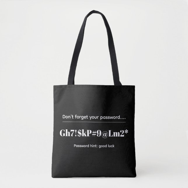 Bolso De Tela Contraseña Divertida (Anverso)