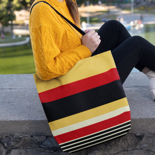 Bolso De Tela Contraste Amarillo con Rojo