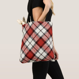 Bolso De Tela Control rojo clásico del tartán
