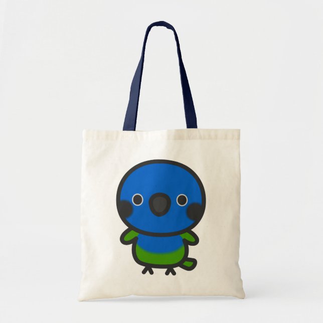 Bolso De Tela Conure de corona azul (Frente)