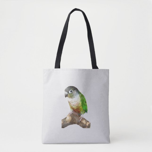 Bolso De Tela Conure de la mejilla verde (Anverso)