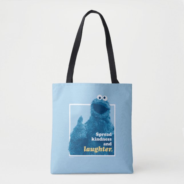 Bolso De Tela Cookie Monster | Amabilidad y risa extendidas (Anverso)