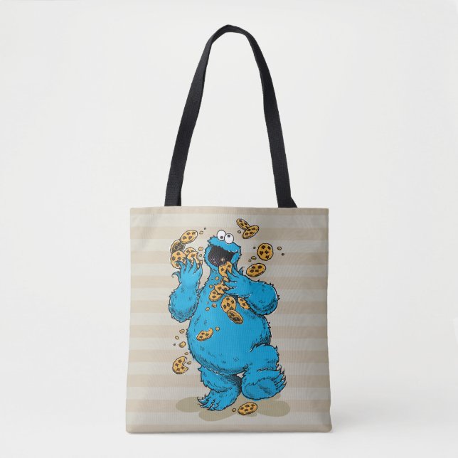 Bolso De Tela Cookie Monster Crazy Cookies (Anverso)