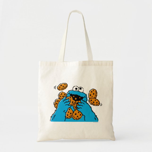 Bolso De Tela Cookie Monster Eating All the Cookies (Frente)