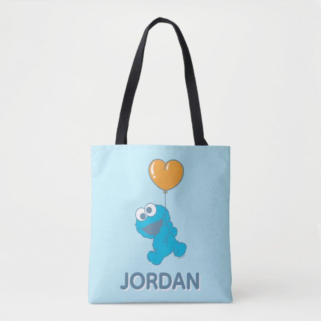 Bolso De Tela Cookie Monster Heart Balloon (Anverso)