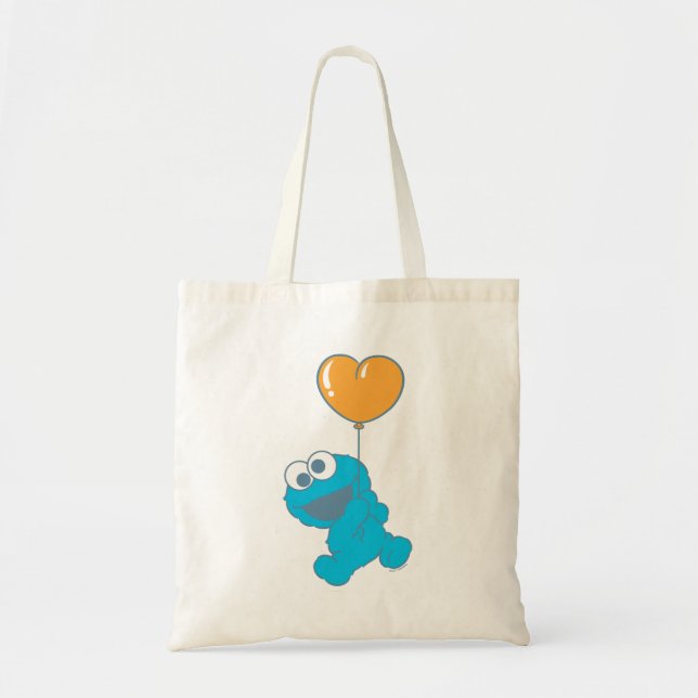 Bolso De Tela Cookie Monster Heart Balloon (Frente)