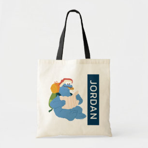 Bolso De Tela Cookie Monster leyendo un mapa   Agrega tu nombre