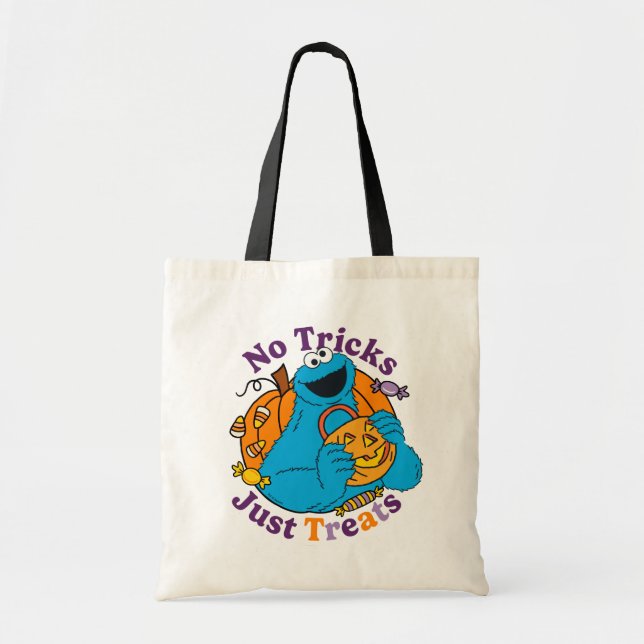 Bolso De Tela Cookie Monster | No hay trucos que solo trate (Frente)