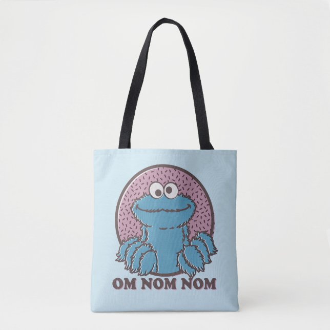 Bolso De Tela Cookie Monster | Om Nom (Anverso)