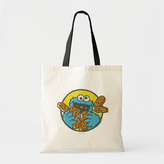 Bolso De Tela Cookie Monster Retro (Frente)