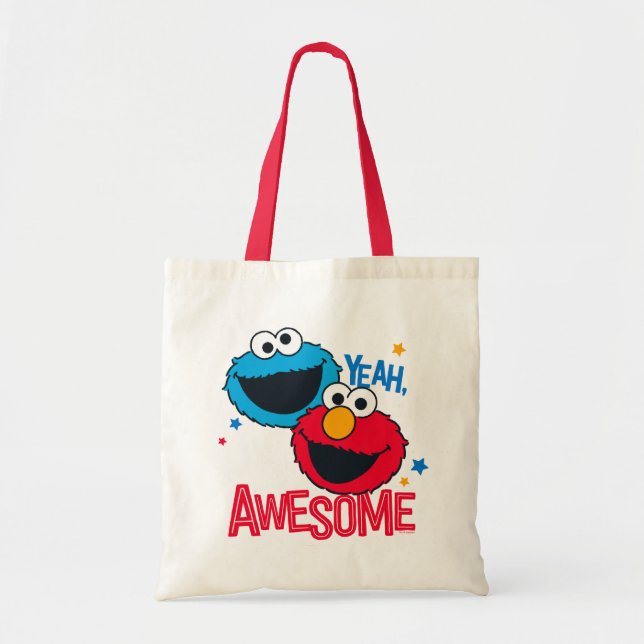 Bolso De Tela Cookie Monster y Elmo | Sí, soy increíble (Frente)