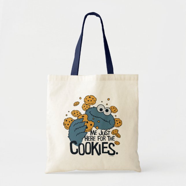 Bolso De Tela Cookie Monster | Yo solo aquí para las galletas (Frente)