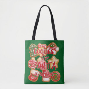 Bolso De Tela Cookies Para Santa Y Para Mí - Navidades