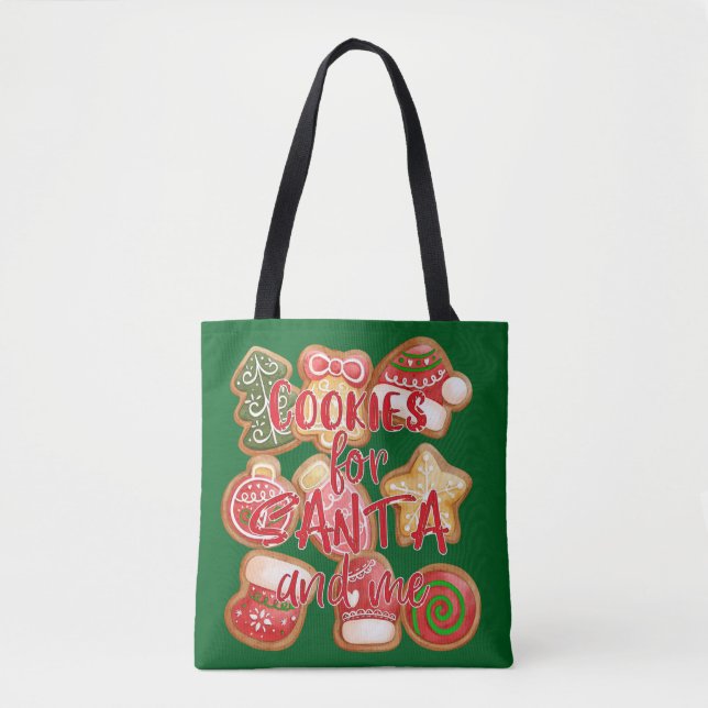Bolso De Tela Cookies Para Santa Y Para Mí - Navidades (Anverso)