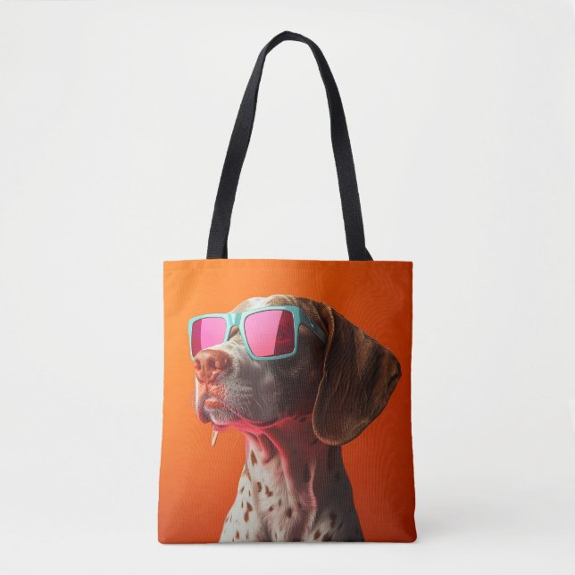 Bolso De Tela Cool Bracco italiano dog with sunglasses (Anverso)