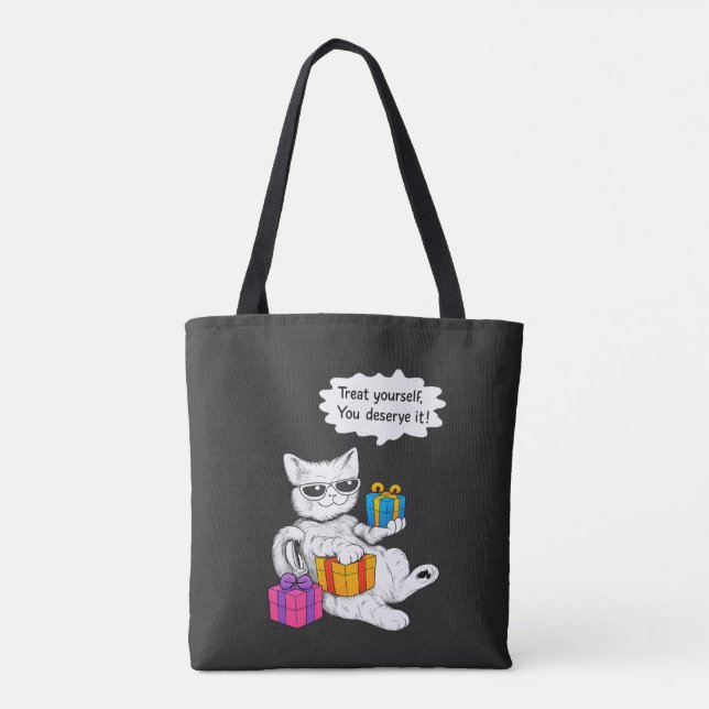 Bolso De Tela Cool Cat Self-Care Vibes (Reverso)