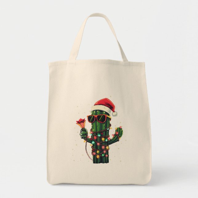 Bolso De Tela Cool Christmas Cactus with Amaryllis (Frente)