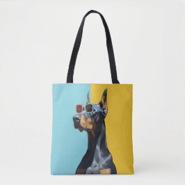 Bolso De Tela Cool Doberman with sunglasses
