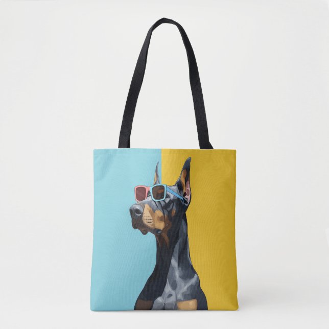Bolso De Tela Cool Doberman with sunglasses (Anverso)