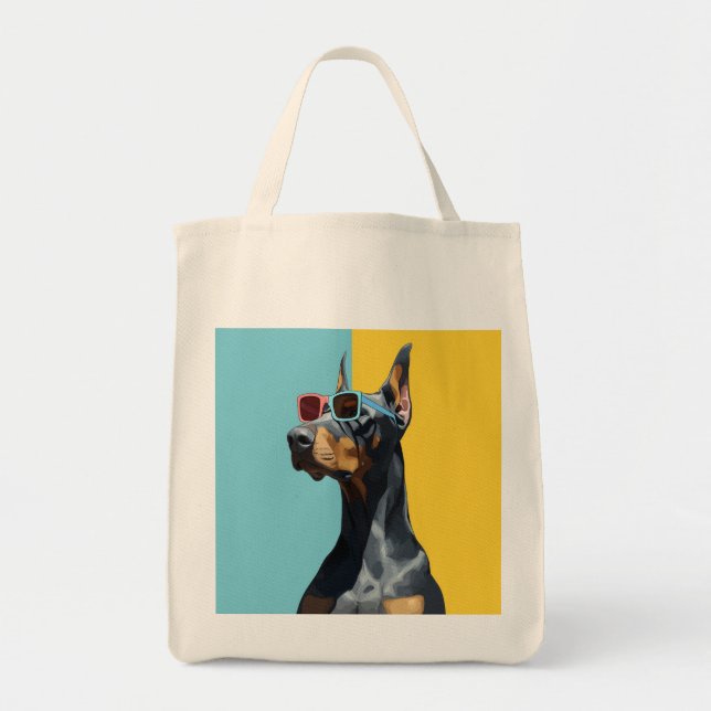 Bolso De Tela Cool Doberman with sunglasses (Frente)