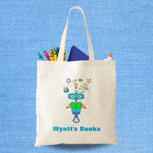 Bolso De Tela Cool Kids Robot Learning From Reading Personalized