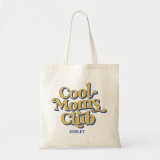 Bolso De Tela Cool Moms Club Retro Yellow and Blue Typography