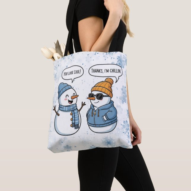 Bolso De Tela Cool Snowman Friends (Detalle)
