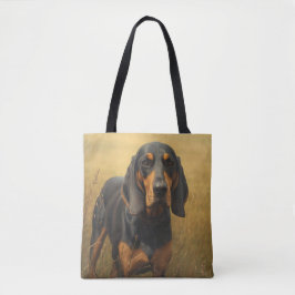 Bolso De Tela Coonhound negro y fuego
