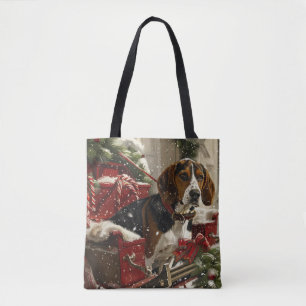 Bolso De Tela Coonhound Walker Treeing Perro Navideño Festivo