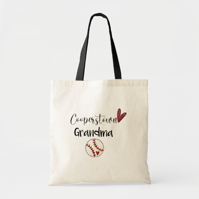 Bolso De Tela Cooperstown NY Abuela De Béisbol Deportes De Secue (Frente)